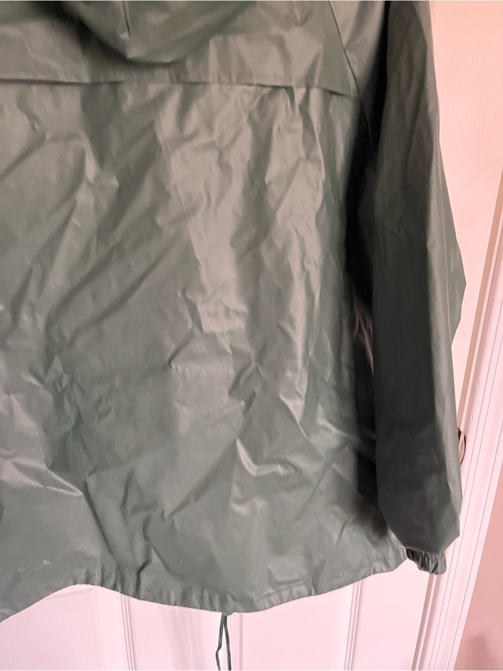 Vintage Academy Broadway Corp Hooded Long Rain Coat Jacket Green Men Size M - Picture 12 of 15